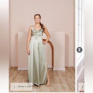 Revelry Skye Satin Maternity Dress Silver Sage
